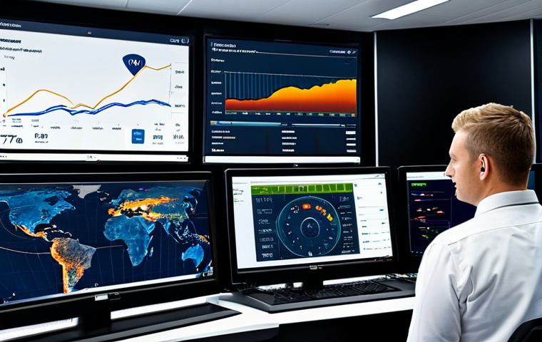 특수 차량의 연비 테스트 - Fleet Management & Data Analysis**

"A modern fleet management control room, showing a large screen ...