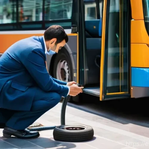 Home 1 특수 차량의 최적화된 운전법 - **Prompt:** A highly detailed, realistic image capturing a professional bus driver in a clean, moder...