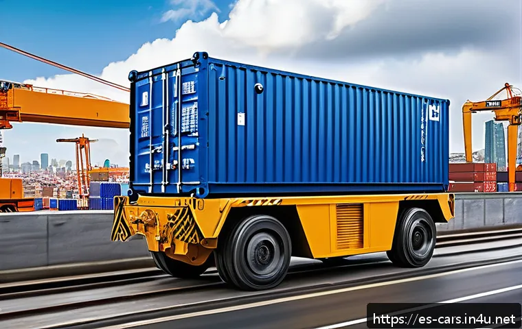 특수 차량의 최신 배출가스 저감 기술 - A high-power electric motor integrated into a heavy-duty industrial crane operating in a dense urban...